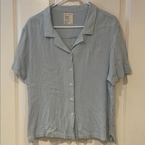 For Days Women's Sky Blue Button-Down Shirt 100% Ecovera Viscose